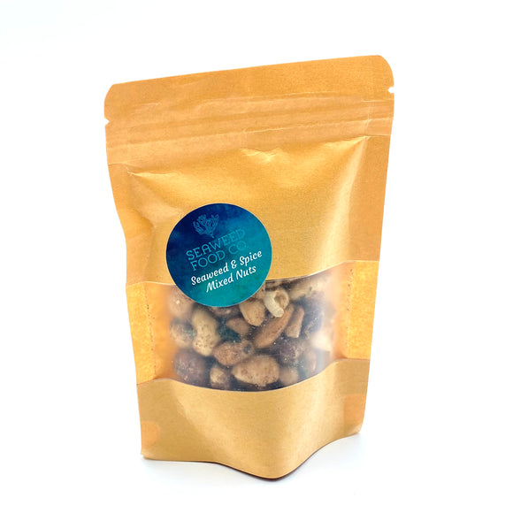 Pouch of mixed candied & seaweed coated nuts