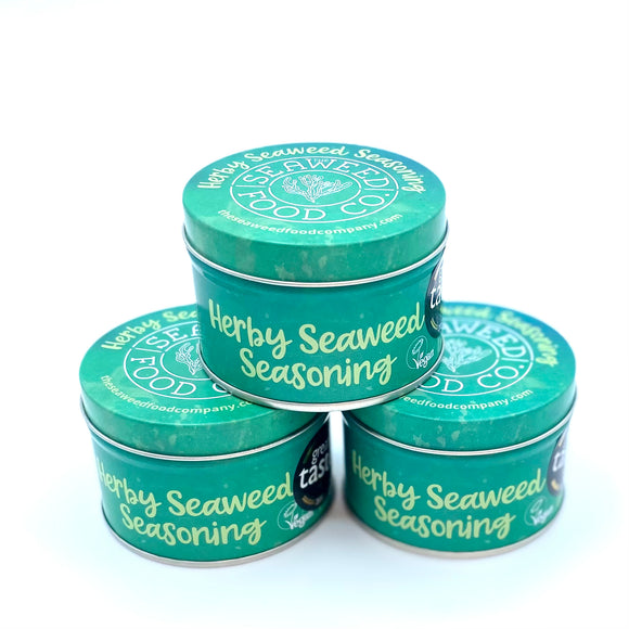 The Seaweed Food Co. 3 tins of herby seaweed seasoning