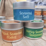 three tins of seaweed seasonings - seaweed food co.